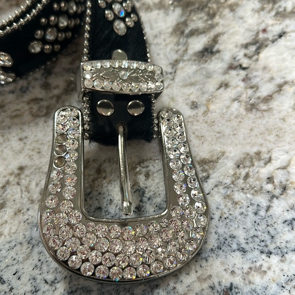 BB Simon Cross Crystal Leather Belt main image 4